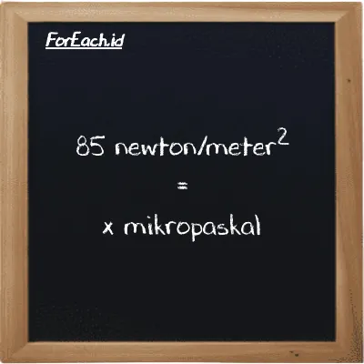 Contoh konversi newton/meter<sup>2</sup> ke mikropaskal (N/m<sup>2</sup> ke µPa)